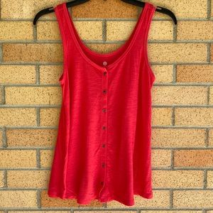 Coral button down tank
